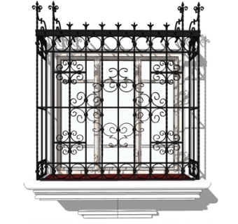 欧式铝合金窗户su模型