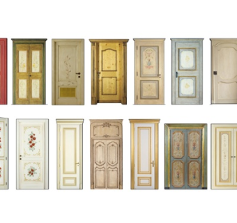 欧式实木单开门su模型