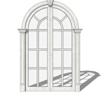 欧式玻璃窗户su模型