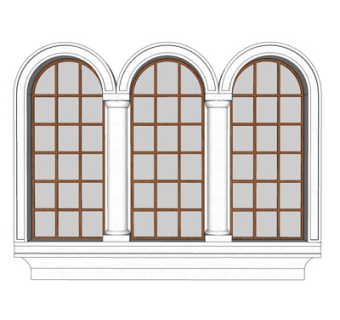 欧式玻璃窗户su模型