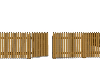 现代实木围墙su模型