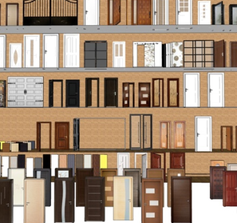 现代实木单开门组合su模型