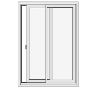 现代玻璃推拉窗su模型