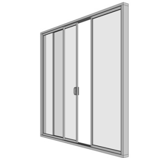 现代玻璃推拉门su模型