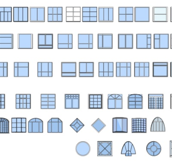 现代玻璃窗户组合su模型