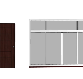现代玻璃窗户su模型