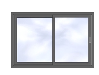 现代铝合金窗户su模型