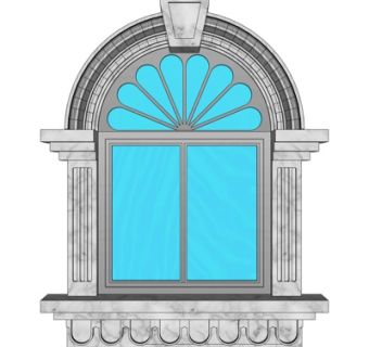 欧式玻璃窗户su模型