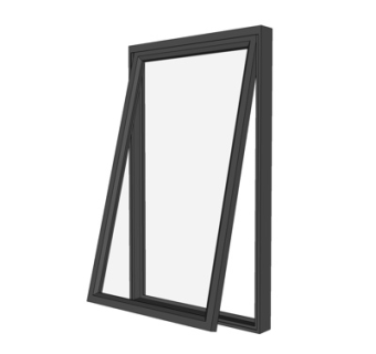 现代玻璃推拉窗su模型