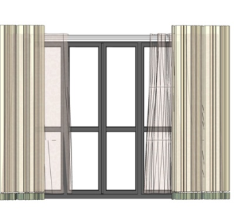 现代窗帘窗口su模型