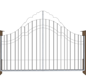 欧式铁艺庭院围墙su模型