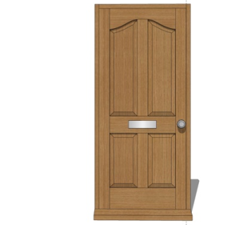 现代实木单开门su模型