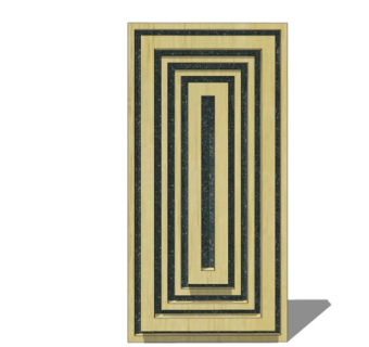 现代实木单开门su模型