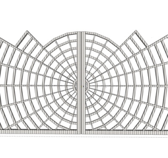 现代铁艺庭院大门su模型