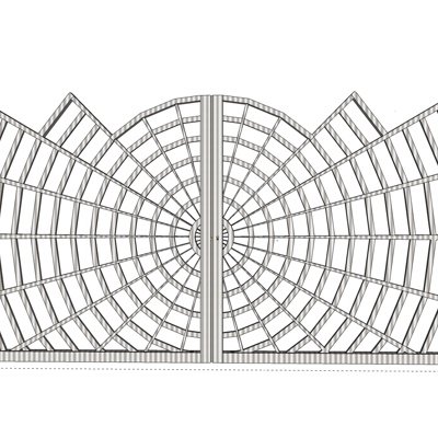现代铁艺庭院大门su模型