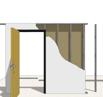 现代实木单开门su模型