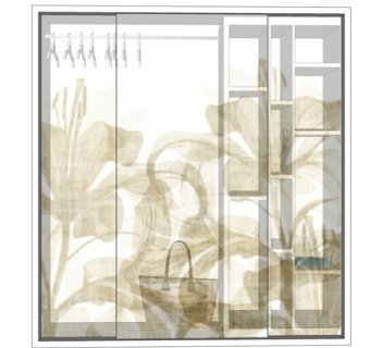 现代玻璃衣柜su模型