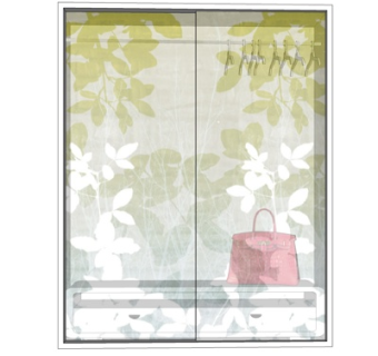 现代玻璃衣柜su模型