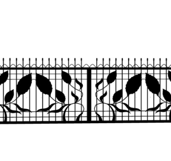 现代铁艺庭院围墙su模型