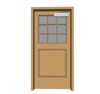 现代实木单开门su模型