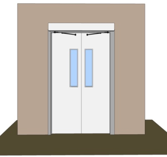 现代实木推拉门su模型