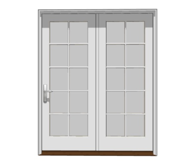 现代实木推拉门su模型