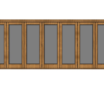 现代实木窗户su模型