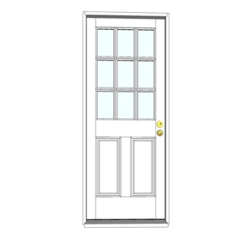 现代实木单开门su模型