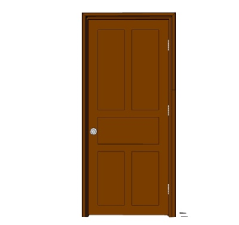 现代实木单开门su模型