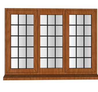 现代实木窗户su模型