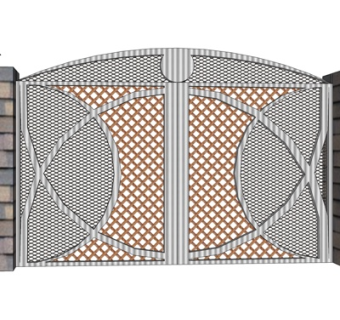 中式庭院大门su模型