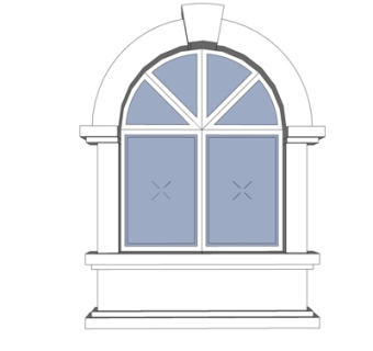 欧式玻璃窗户su模型