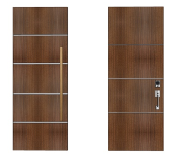 现代实木单开门su模型