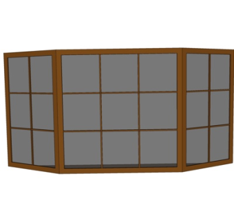 现代玻璃窗户su模型