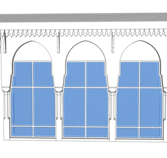 欧式玻璃窗户su模型
