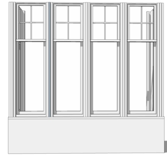 现代玻璃窗户su模型