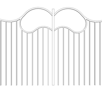 欧式铁艺庭院大门su模型