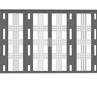 现代金属隔断su模型