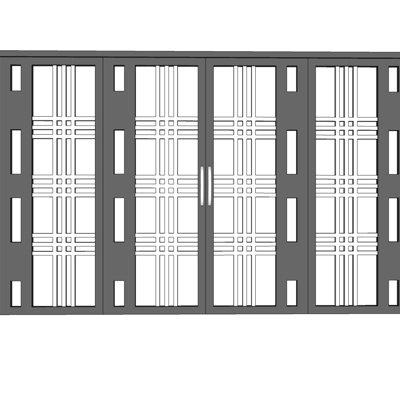 现代金属隔断su模型