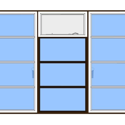 现代玻璃窗户su模型