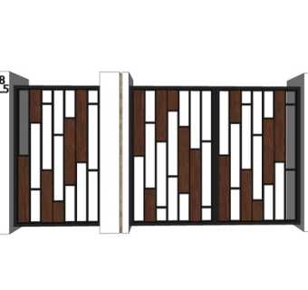 现代铁艺围墙护栏su模型
