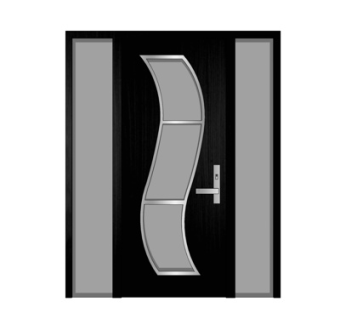 现代实木平开门su模型