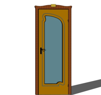 欧式实木平开门su模型