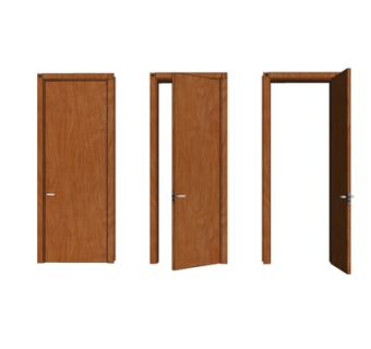 现代实木单开门su模型