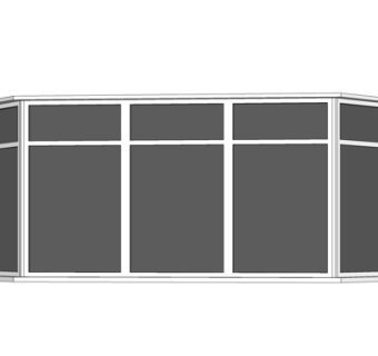 现代玻璃落地窗su模型
