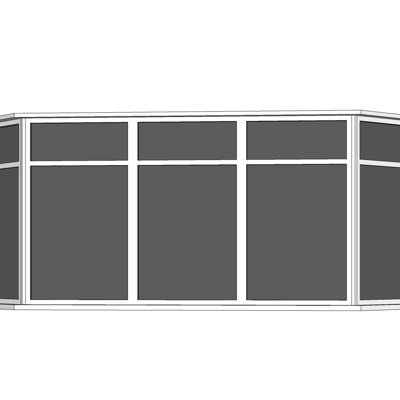 现代玻璃落地窗su模型