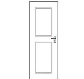 现代实木平开门su模型