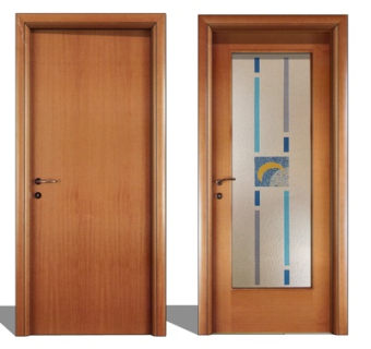 现代实木平开门su模型