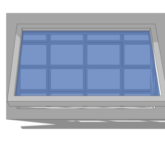 现代玻璃推拉窗su模型