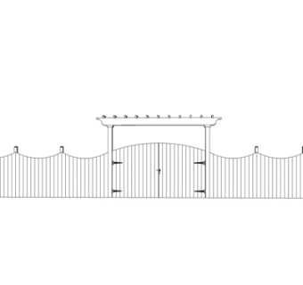 欧式铁艺庭院大门su模型
